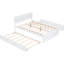Lit blanc brillant avec lit gigogne simple et 2 tiroirs fonctionnels modernes et pratiques-88844405-88844406