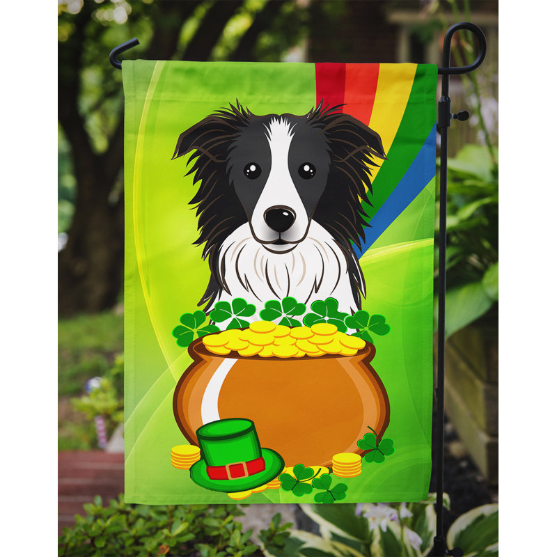 Drapeau de jardin Arella St. Patrick's, Border collie