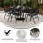 Nannie Rectangular Commercial Patio Dining Set with Tempered Glass Top Table and 6 Chairs