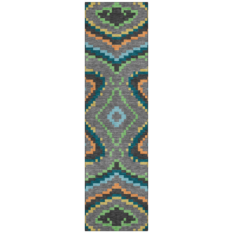 Machine Washable Indoor/Outdoor Chantille ACN2829 Kids Rug, Gray, 2'3" x 7'6" Runner