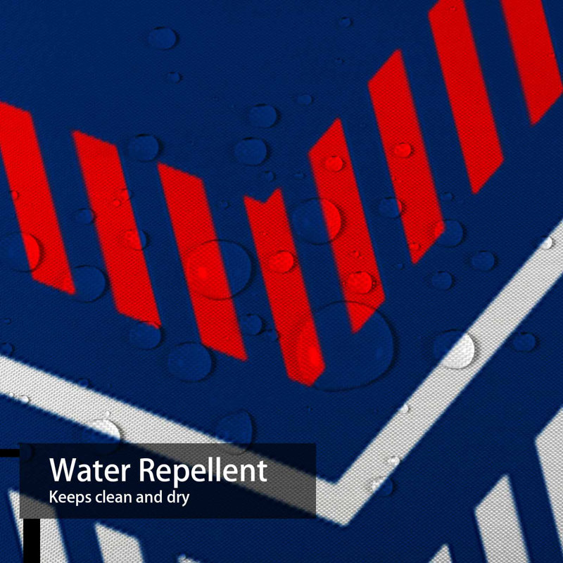 Rideau de douche bleu avec 12 chevrons, 72" L x 72" W