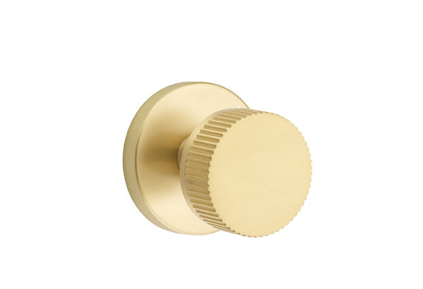Emtek Select Privacy Knobset w/ Disk Rosette, Conical Stem & Straight Knurled Knob
