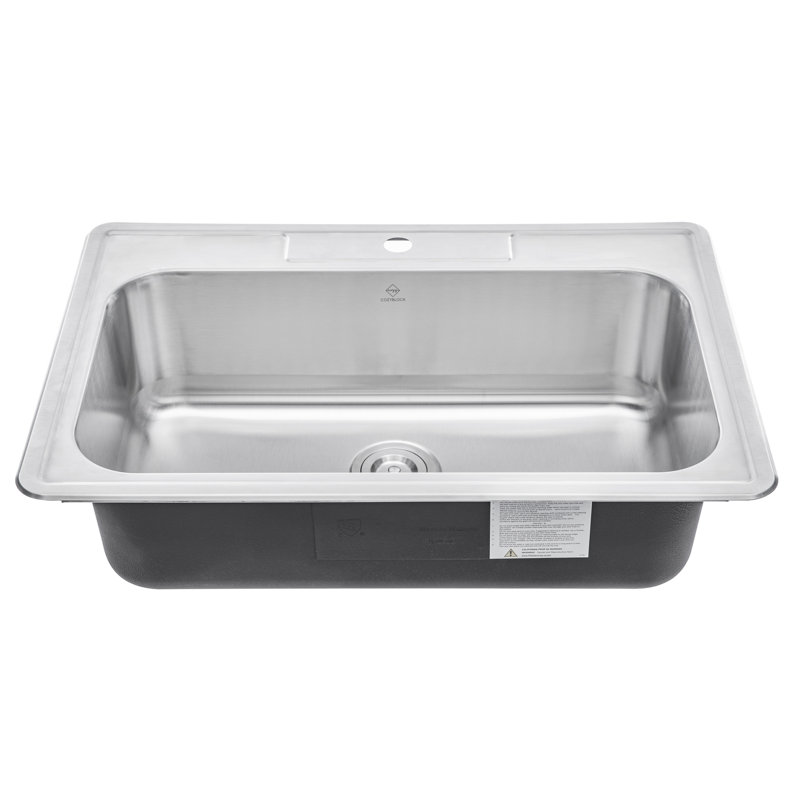 33'' L Drop-In Single Bowl Stainless Steel Kitchen Sink