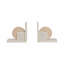 Geometric 6" Travertine & Marble Bookends Set