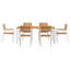 6 - Person Solid Wood Patio Dining Set Rectangular Table-518461828