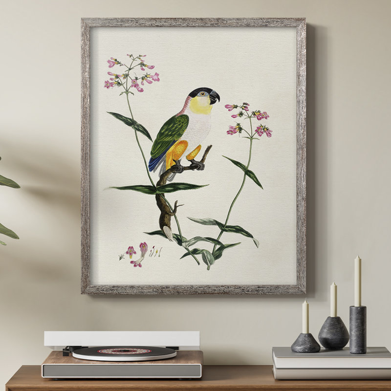 Bird in Habitat IV, reproduction encadrée - bois massif, H 30 po x l 24 po