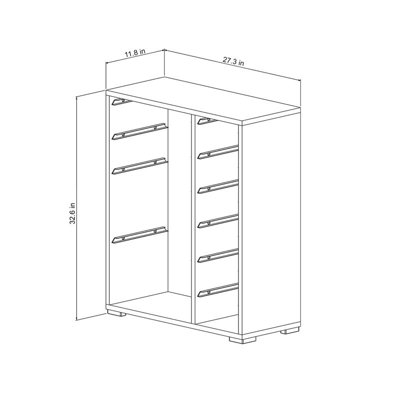 Armoire polyvalente moderne 27,4 po x 32,7 po x 11,8 po | 100% panneau de particules enduit de mélamine, épaisseur: 0,7 pouce | Comprend de nombreuses tablettes, une conception murale, une solution de rangement élégante et fonctionnelle pour la maison