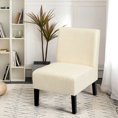 Upholstered Linen Slipper Chair
