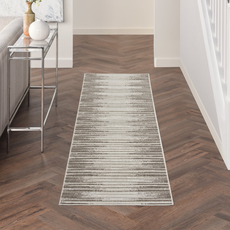 Tapis gris Romelia, Tapis de couloir 2 pi 2 po x 7 pi 6 po