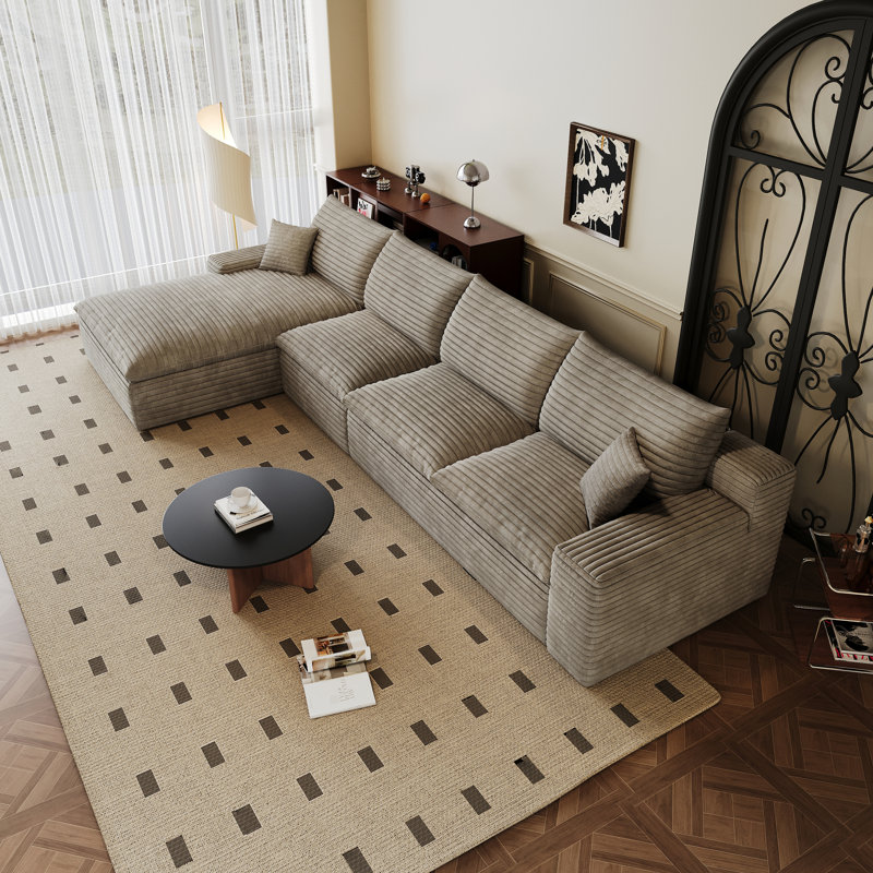 Canapé modulaire polyvalent en velours côtelé