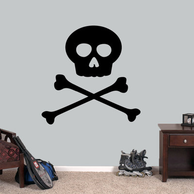 Décalcomanie murale crâne et crossbones