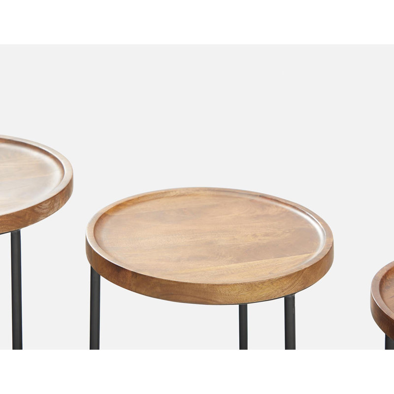 Solid Wood Tray Top Nesting Tables