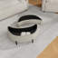 33.9" W Half-Moon Storage Ottoman Bench With Metal Legs-119776320