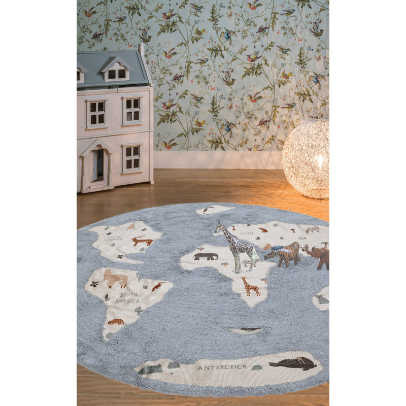 Round Animal Print Hand Woven 140cm X 140cm Area Rug