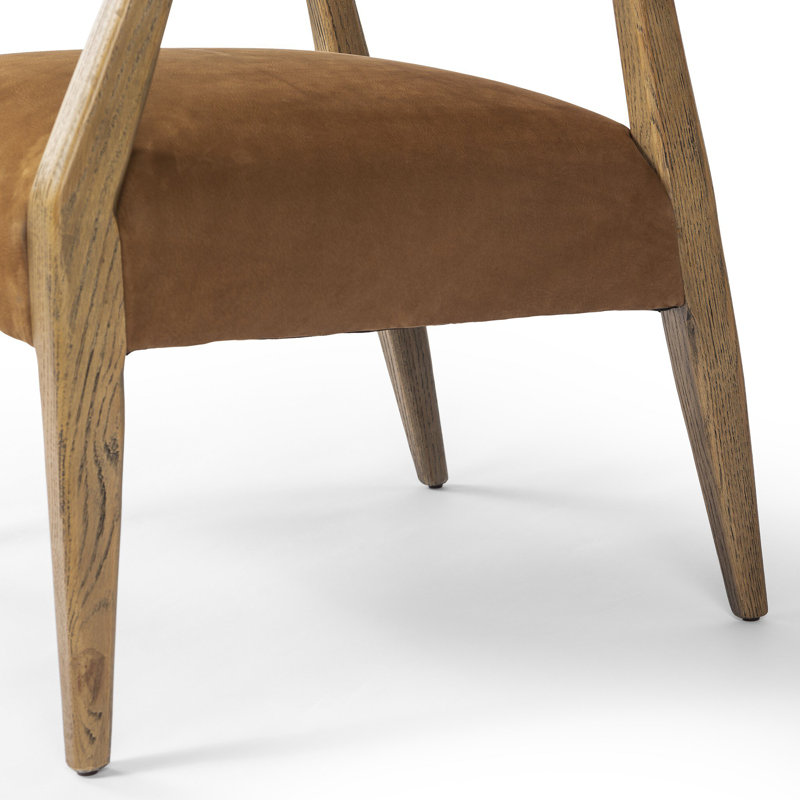 Tyler 22" Armchair, Nubuck Cognac Top Grain Leather