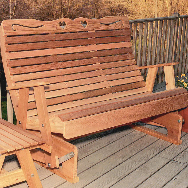 Banc de jardin en bois Tillison Hearts, 4 pi, Aucune finition