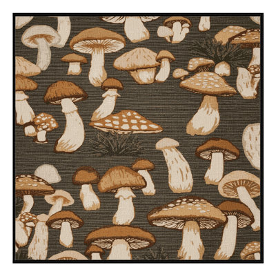 Machine Washable Botanical Brown Area Rug