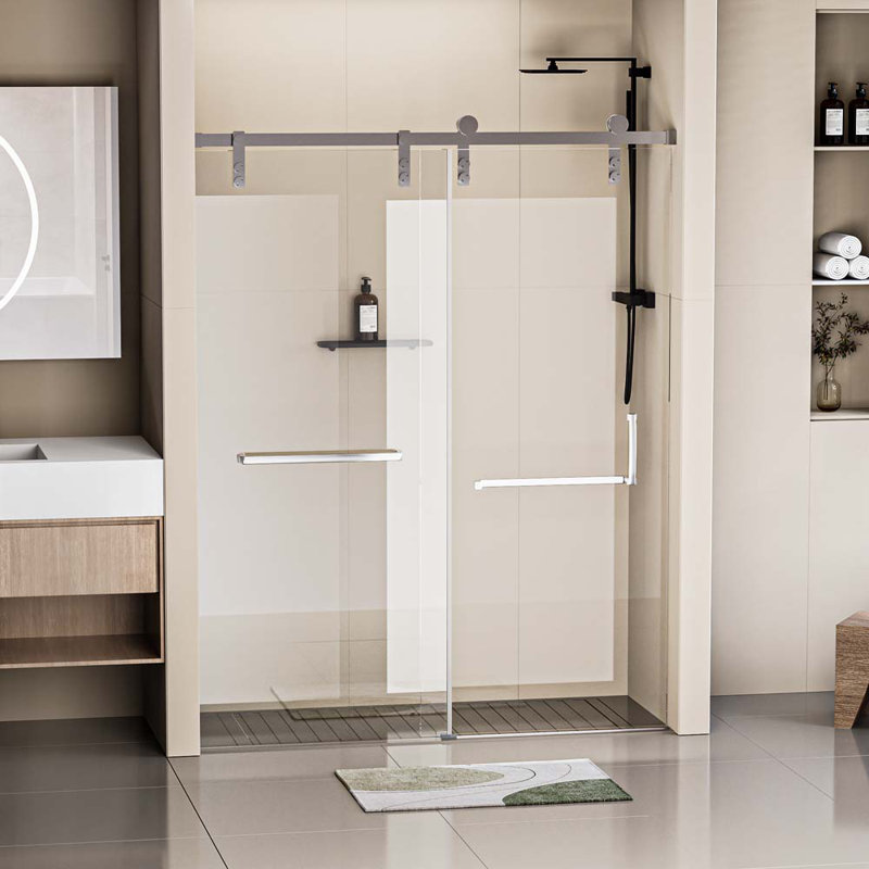 Porte de douche sans cadre avec l 48 po x H 76 po