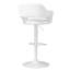 Tabouret de bar moderne pivotant, réglable de 25 à 30 pouces de hauteur, tabouret de comptoir contemporain en similicuir et cadre en métal blanc