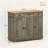HOMCOM Sideboard with Solid Wood Countertop, Modern Kitchen Storage Cabinet, Coffee Bar Cabinet with 3 Drawers, Doors and Adjustable Shelf, Distressed Gray-125524432