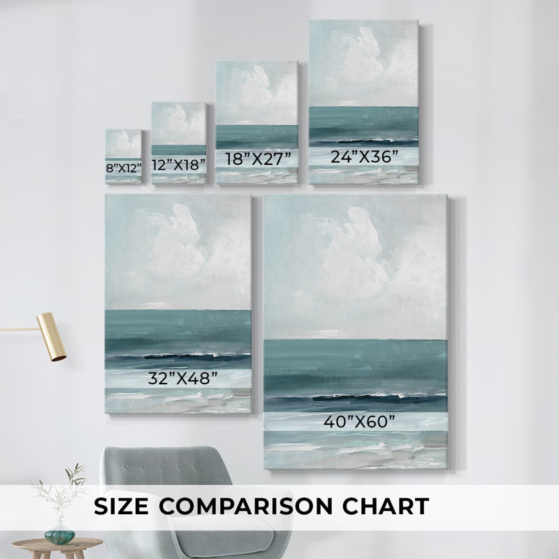 Teal Seas I - galerie Cavas, H 18 po x l 12 po