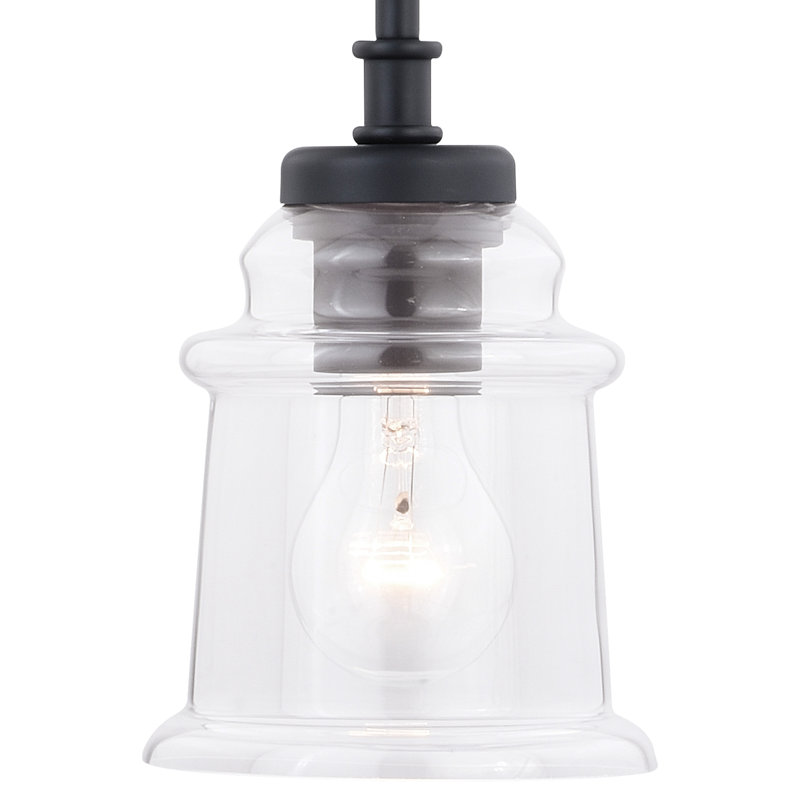 Luminaire suspendu en forme de cloche à 1 lumière Akini, Noir mat
