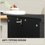 Classeur vertical à 3 tiroirs, armoire de rangement rustique pour dossiers de format A4 et lettre, noir vieilli avec finition grain de bois-133896620