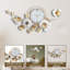 Gold And White Metal Wall Clock, Extra Large 37" Floral Designer Silent Clock, Oversized Home Office Décor