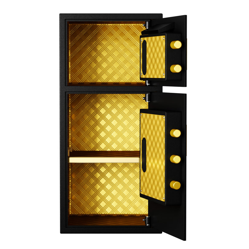 Large Double-Door Coin-Operated Safe,Digital Security Safe With Keypad And Key,3.5 Cubic Feet Safe Box With Hidden Code Function For Home,Office And Hotel