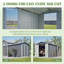 Remise de rangement extérieure grise en métal gris, portes doubles verrouillables et porte latérale, grande remise à outils ventilée et résistante aux intempéries pour patio