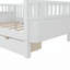 Lit plateforme simple en bois pour enfants, lit simple en bois à profil bas avec rails, blanc-1700022114-1700022124