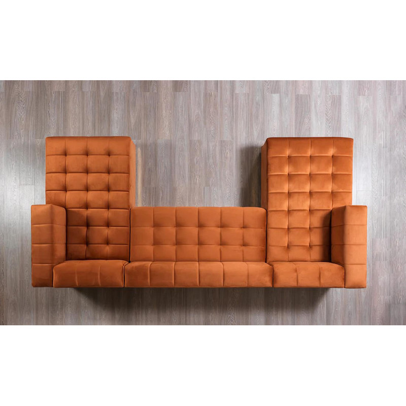 Amanda Orange Double Chaise Sectional