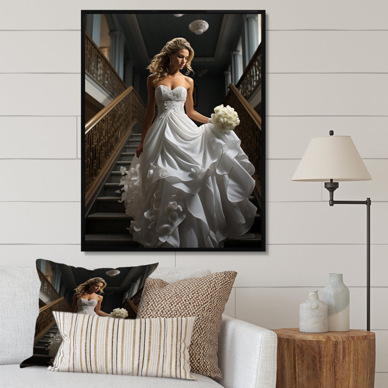 «Wedding Bride Elegance», reproduction sur toile, H 32 po x l 24 po x P 1 po, Cadre flottant noir