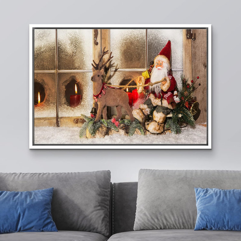 Célébration de Noël, impression, H 16 po x l 24 po, Cadre flottant blanc