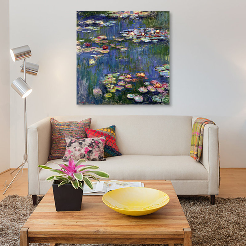 «Water Lilies, 1916» par Claude Monet, reproduction sur toile, H 12 po x l 12 po x P 1,5 po, Toile tendue, Non mat