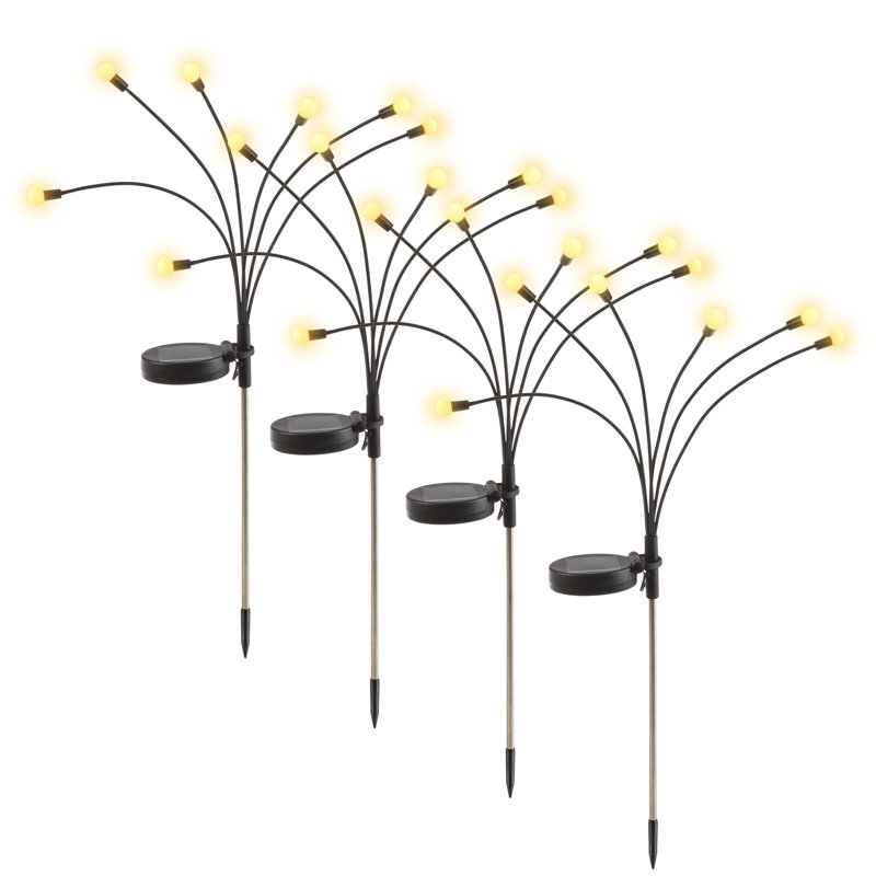 Outdoor Solar LED Garden Lights with Dusk to Dawn Sensor, 4-Pack
