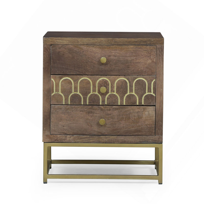 Commode en bois rétro, table de chevet pour chambre à coucher