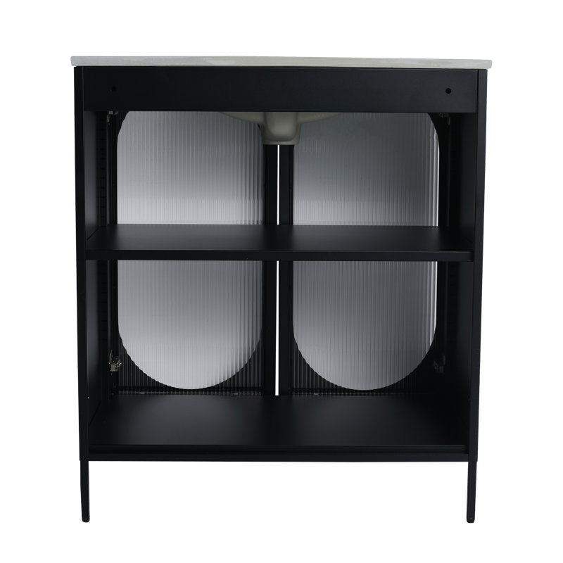 »Meuble-lavabo autoportant avec lavabo en céramique, design moderne