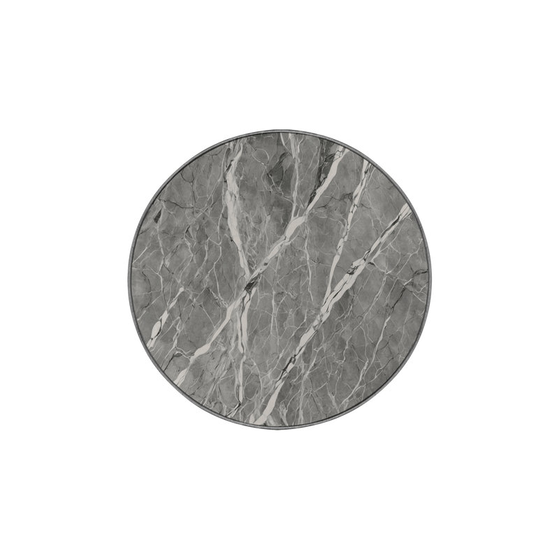 Machine Washable Gray Area Rug, Round 5'