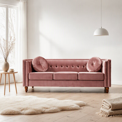Classic Sofa with Crushed Velvet Upholstery