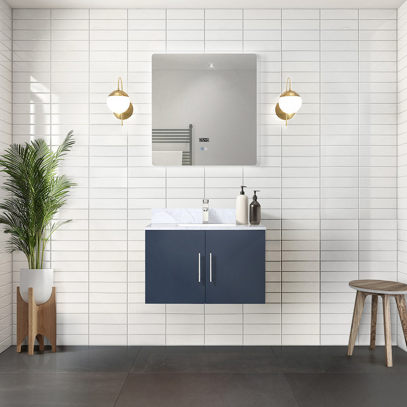 Meuble-lavabo de salle de bain 30 po X P 22 po D et 30 po Miroir à DEL, Marine