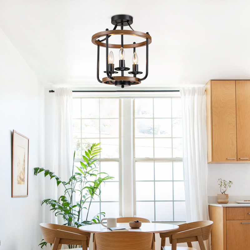 3-light Farmhouse Semi Flush Mount