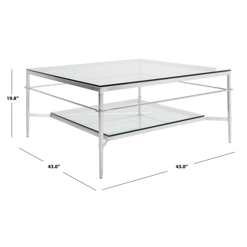 Vera Glass Coffee Table, Silver