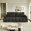 Canapé confortable en tissu 4 places avec rangement intégré, convertible en canapé-lit très grand Comfy-1806452832