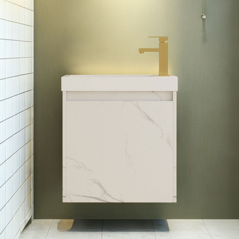 Meuble-lavabo simple avec plateau 19,70 po Jozelynn, Blanc