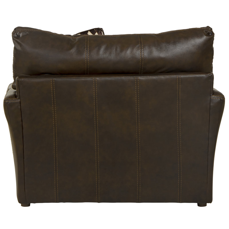 47'' Top Grain Italian Leather Match Club Chair with 1 Accent Pillows