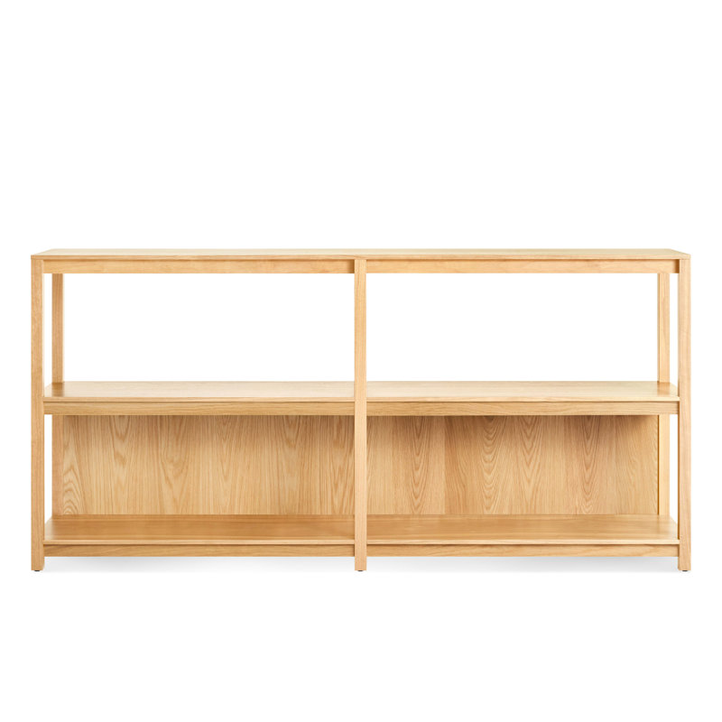 Open Plan Etagere Storage Bookcase, (2 Shelves) 33" H x 68" W x 13" D, White Oak