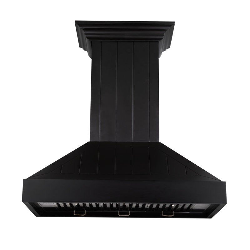 30" 400 CFM Ducted Wall Mount Range Hood, Black, 36"
