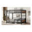 Lit superposé séparable Full XL au-dessus de XL avec panneau décoratif en noyer-226067980