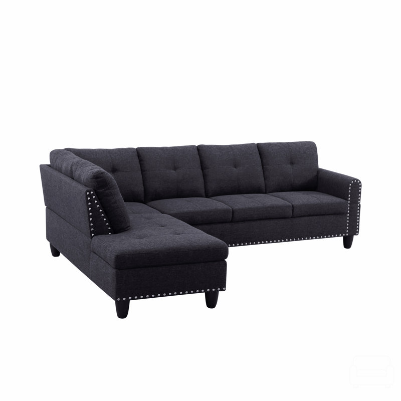 L - Shaped Sofa 2Pc, Gray Linen